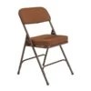 NPS 3200 Series Premium 2" Fabric Padded Folding Chairs, Antique Gold/Brown, 2 Pack (3219/2)