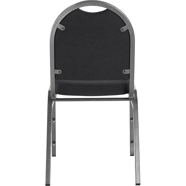 NPS 9200 Series Dome-Back Fabric Padded Stack Chair, Ebony Black/Silvervein, 4 Pack (9260-SV/4) - Image 5