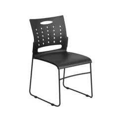 Flash Furniture Hercules Plastic Stacking Chair, Black, 5/Pack (5RUT2BK)