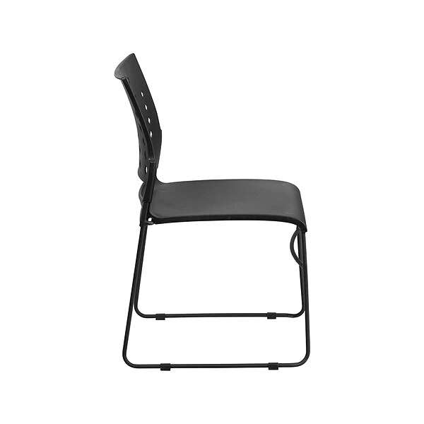 Flash Furniture Hercules Plastic Stacking Chair, Black, 5/Pack (5RUT2BK) - Image 2
