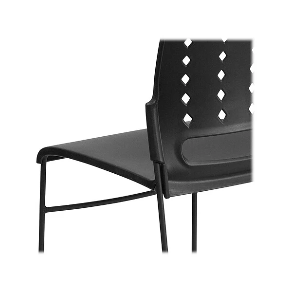 Flash Furniture Hercules Plastic Stacking Chair, Black, 5/Pack (5RUT2BK) - Image 6