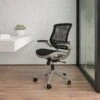 Flash Furniture Warfield Ergonomic Mesh Swivel Mid-Back Executive Office Chair, Black With Graphite Silver Frame (BL8801XBKGR)