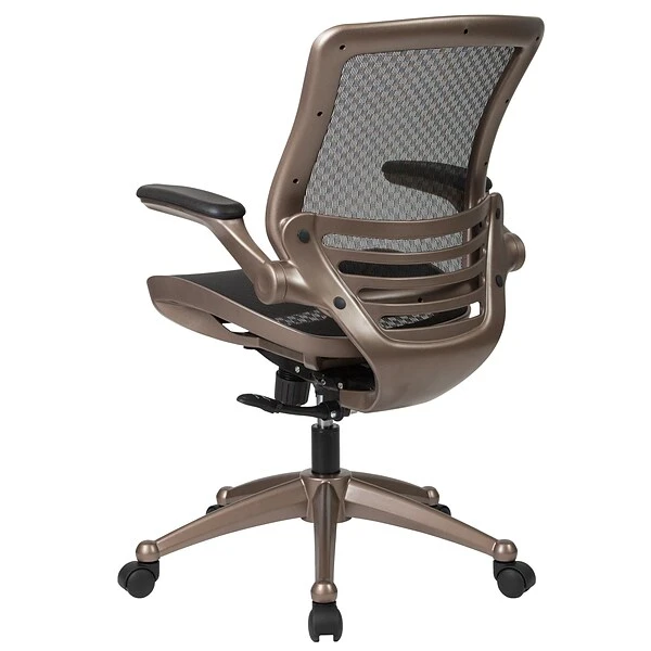 Flash Furniture Warfield Ergonomic Mesh Swivel Mid-Back Executive Office Chair, Black With Gold Frame (BL8801X) - Image 7