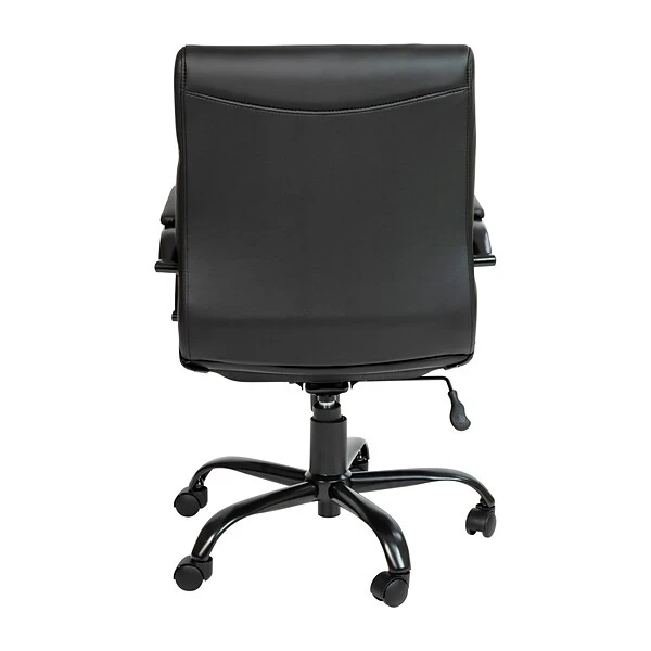 Flash Furniture Whitney Ergonomic LeatherSoft Swivel Mid-Back Executive Office Chair, Black/Black (GO2286MBKBK) - Image 7