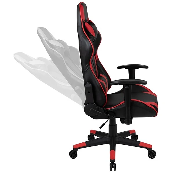Flash Furniture X20 Ergonomic LeatherSoft Swivel Reclining Gaming Chair, Red (CH1872301RED) - Image 7