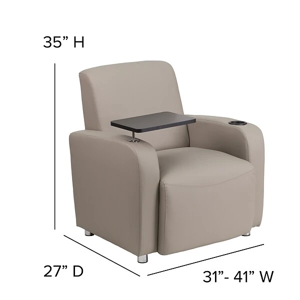 Flash Furniture Leather Guest Chair, Gray (BT8217TN) - Image 5