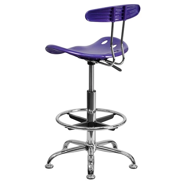 Flash Furniture Low Back Polymer Drafting Stool With Tractor Seat, Vibrant Violet (LF215VIOLET) - Image 6