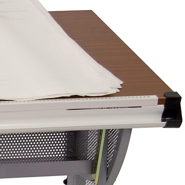 Flash Furniture 45.25"W Drafting Table, Cherry/Pewter (NAN-JN-2433-GG) - Image 4