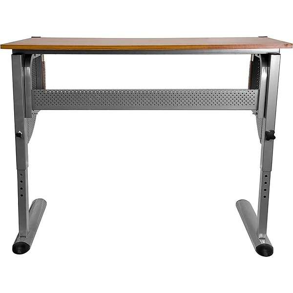 Flash Furniture 45.25"W Drafting Table, Cherry/Pewter (NAN-JN-2433-GG) - Image 5