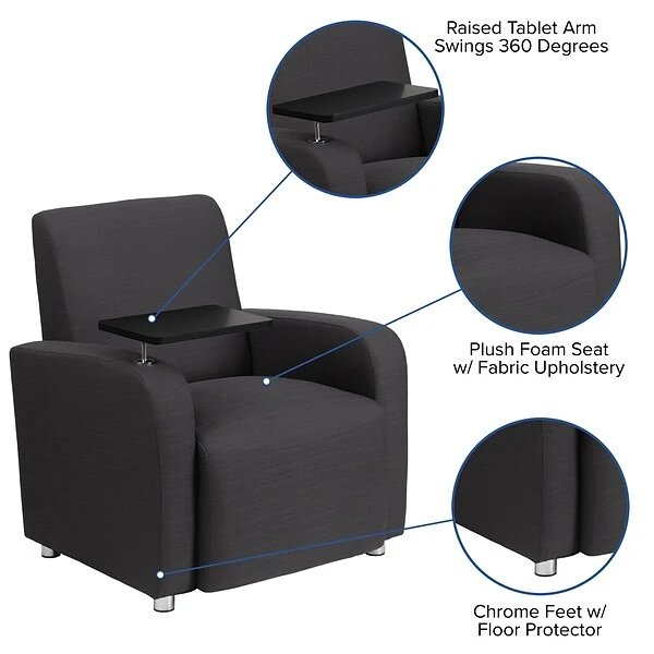Flash Furniture Leather Guest Chair, Black (BT8219BK) - Image 4