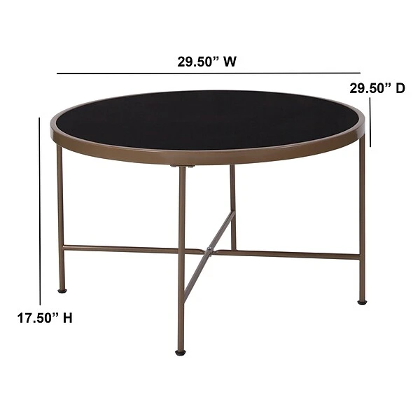 Flash Furniture Chelsea Collection Coffee Table, Black/Matte Gold (NANJN21751CT) - Image 3