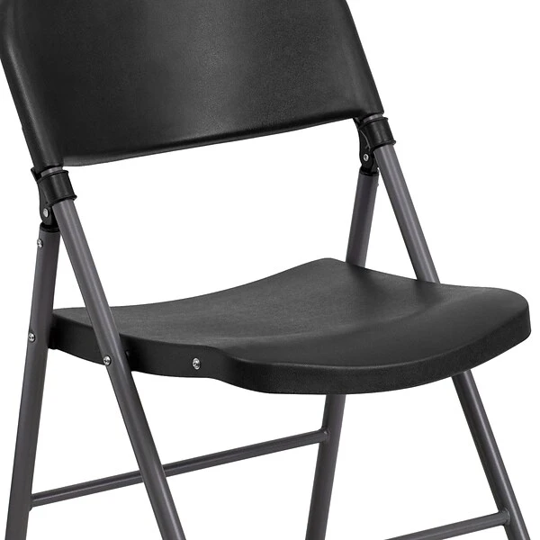 Flash Furniture HERCULES Series Plastic Folding Chair, Black/Charcoal, 2/Pack (2DADYCD50) - Image 8