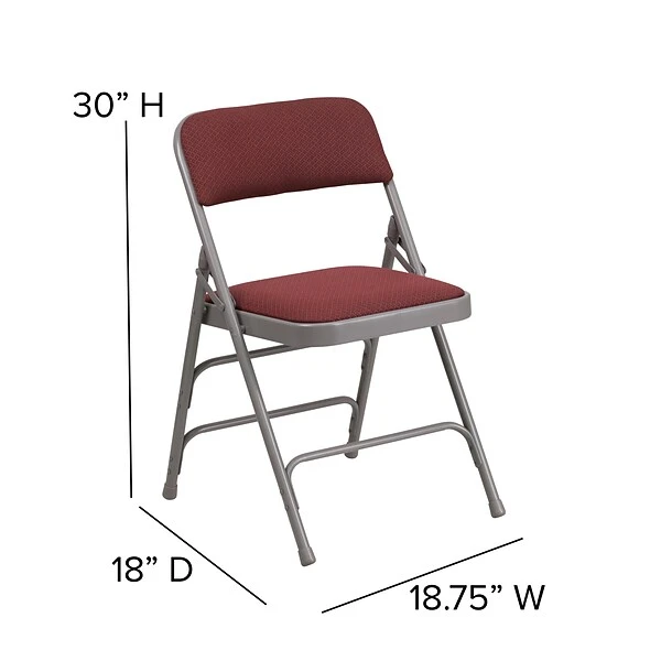 Flash Furniture HERCULES Series Fabric Folding Chair, Burgundy, 2/Pack (2AWMC309AFBG) - Image 6