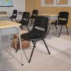 Flash Furniture HERCULES Classroom/Training Room/School Stacking Chair, Black (5-RUT-EO1-BK-GG)