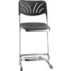 NPS 6600 Series Armless Blow-Molded Plastic 22" Ergonomic Z Stool With Backrest, Steel, Black (6622B)
