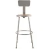 NPS 6200 Series Armless Wood 30 Inch Stool With Backrest, Gray (6230B)