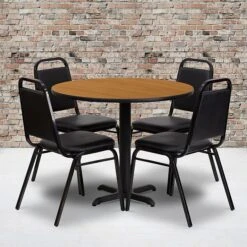 Flash Furniture Table Set, 36"D X 36"W, Wood Grain (HDBF1003-GG)