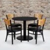 Flash Furniture Table Set 36"D X 36"W, Black (MD-0009-GG)