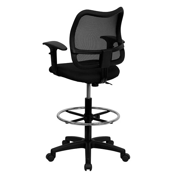 Flash Furniture Mesh Back Fabric Drafting Chair, Black (WL-A277-BK-AD-GG) - Image 2