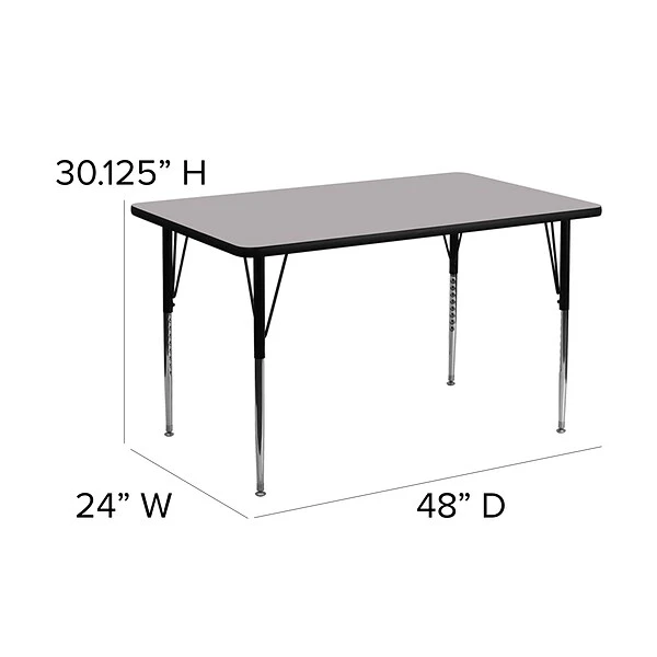 Flash Furniture Rectangle Activity Table, Gray (XUA2448RECGYTA) - Image 5