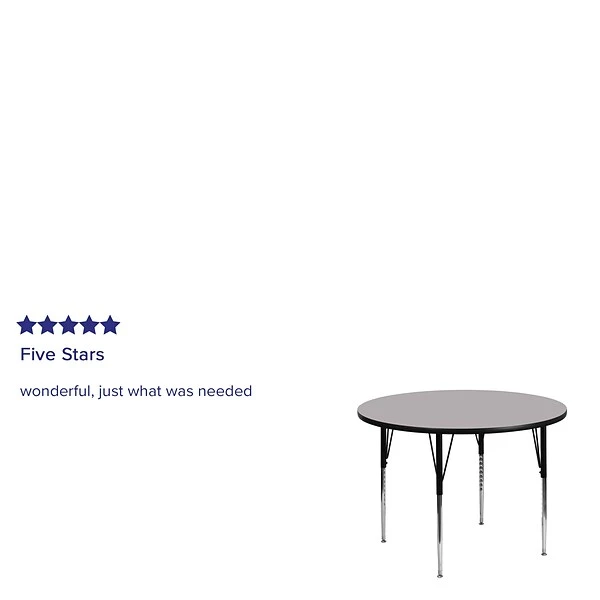 Belnick 21 1/8'' - 30 1/8'' H X 48'' W X 48'' D Steel Round Activity Table, Gray - Image 3