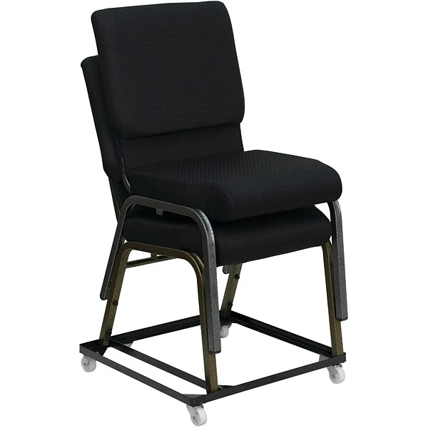 Flash Furniture HERCULES™ Steel Stack Chair And Church Chair Dolly, Black - Image 4