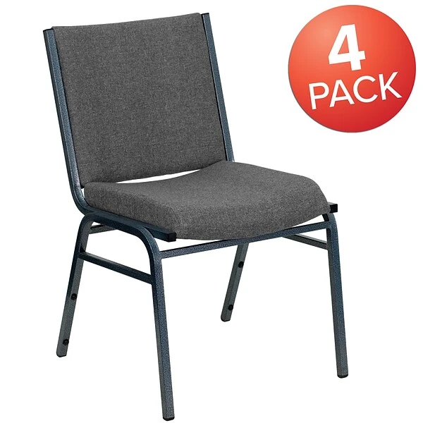 Flash Furniture HERCULES 4/Pack 3'' Thick Padded Stack Chairs (4XU60153GY) - Image 2