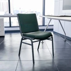 Flash Furniture HERCULES 3'' Thick Padded Stack Chairs, Dark Green