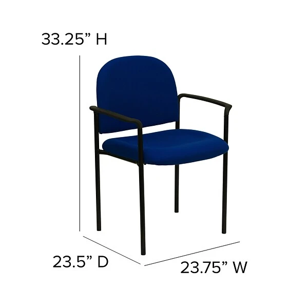 Flash Furniture Fabric Stackable Steel Side Chairs W/Arms (BT5161NVY) - Image 5
