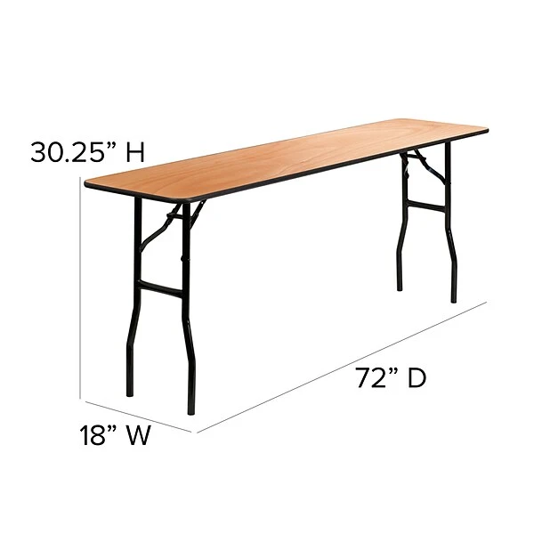 Flash Furniture Training Room Table, 18"D X 72"W, Wood Grain (YT-WTFT18X72-TBL-GG) - Image 4