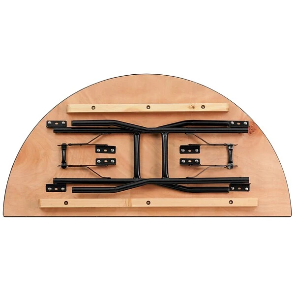 Flash Furniture 48'' Half-Round Wood Folding Banquet Table, Black/Natural - Image 8