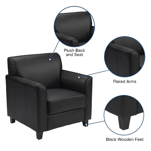 Flash Furniture Hercules Diplomat Series Wood Guest Chair, Black (BT8271BK) - Image 4