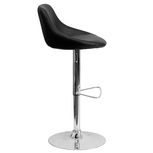 Flash Furniture Contemporary Vinyl Adjustable Height Barstool With Back, Black, 2-Pieces (2CH82028MODBKGG) - Image 6