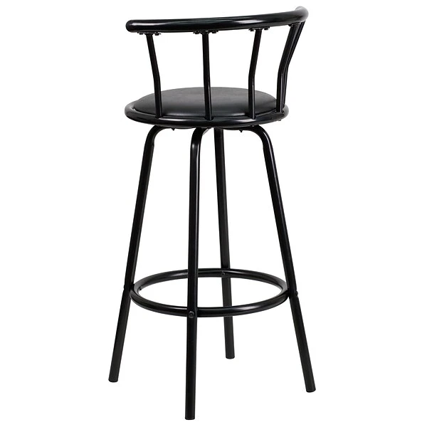 Flash Furniture Transitional Vinyl Swivel Barstool, Black (YBYJ909KD) - Image 7