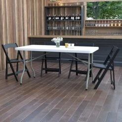 Flash Furniture Folding Table, 60" X 30", White (DAD-YCZ-152-GG)