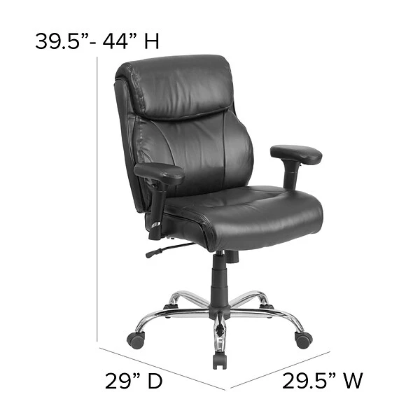 Flash Furniture HERCULES Series Ergonomic LeatherSoft Swivel Big & Tall Task Office Chair, Black (GO2031LEA) - Image 5