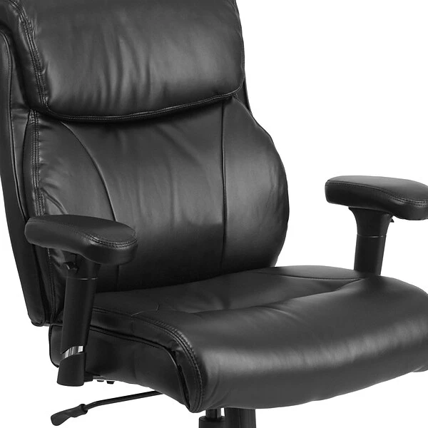 Flash Furniture HERCULES Series Ergonomic LeatherSoft Swivel Big & Tall Task Office Chair, Black (GO2031LEA) - Image 7