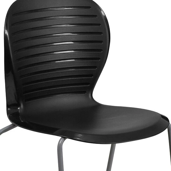 Flash Furniture Hercules Series 551lb-Capacity Stack Chair, Black (RUT3BK) - Image 6