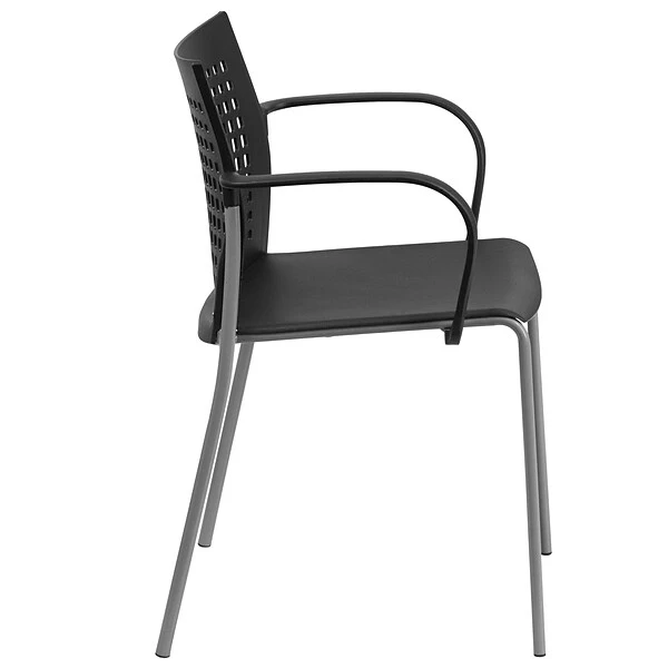 Flash Furniture Hercules Series 551lb-Capacity Stack Chair With Air-Vent Back And Arms, Black (RUT1BK) - Image 7