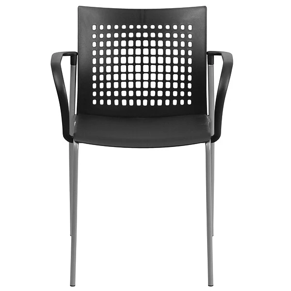 Flash Furniture Hercules Series 551lb-Capacity Stack Chair With Air-Vent Back And Arms, Black (RUT1BK) - Image 8