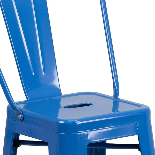Flash Furniture Contemporary Metal Restaurant Counter Height Stool, Blue (CH3132024GBBL) - Image 7