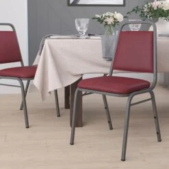 Flash Furniture HERCULES Traditional Metal Stacking Banquet Chair, Silver Vein Frame 4/Pack (FDBHF2BYVYL)