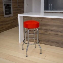 Flash Furniture Traditional Metal Barstool, Red (XUD100RED)