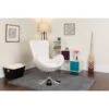 White Leather Egg Series Reception-Lounge-Side Chair (CH-162430-WH-LEA-GG)