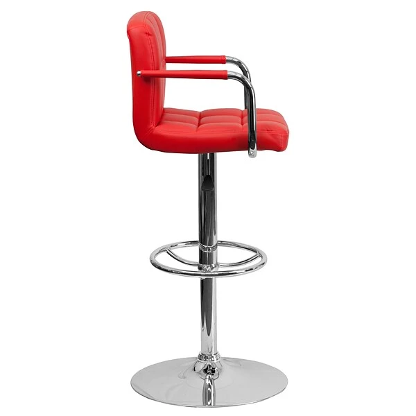 Flash Furniture Contemporary Vinyl Adjustable Height Barstool With Back, Red (CH102029RED) - Image 8