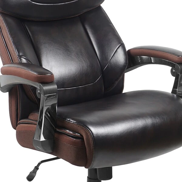 Flash Furniture Hercules Series Ergonomic LeatherSoft Swivel Big & Tall Executive Office Chair, Brown (GO2223BN) - Image 8