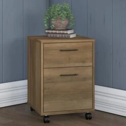 Bush Furniture Key West 2-Drawer Mobile File Cabinet, Letter/Legal, Reclaimed Pine, 15.51" (KWF116RCP-03)