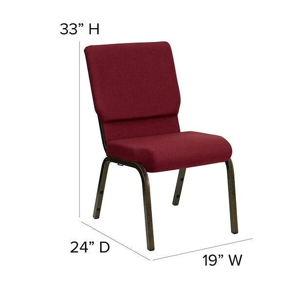 Flash Furniture HERCULES⢠Fabric Stacking Church Chair With 4 1/4"T Seat, Gold Vein - Image 5