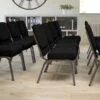 Flash Furniture HERCULES 21'' Church Chairs W/3.75'' Seat Silver Vein Frame (XUCH0221BKSV)