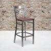 Flash Furniture Traditional Wood Restaurant Barstool With Back, Cherry (XU6F8BCLBARCHYW)